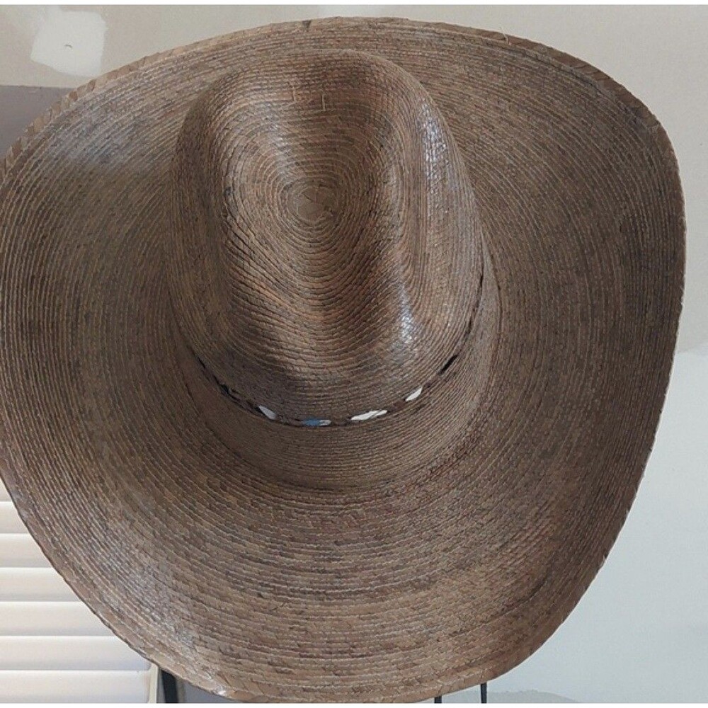 Alamo Hats Authentic Western Cowboy Hat 7 3/8 Stylish Palm Straw D28740 New